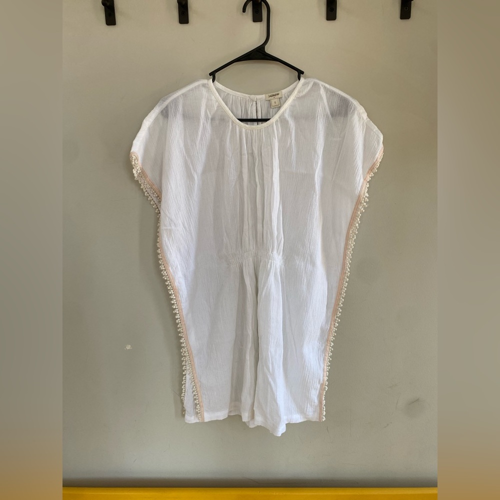 J Crew Boho Tunic Beach Cover Up- WHITE- SMALL